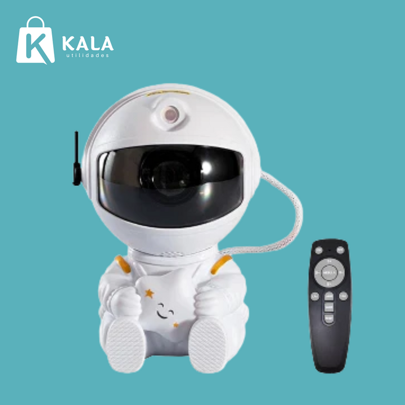 Astronauta com Projetor Galáxia 360° - Abajur Céu Estrelado