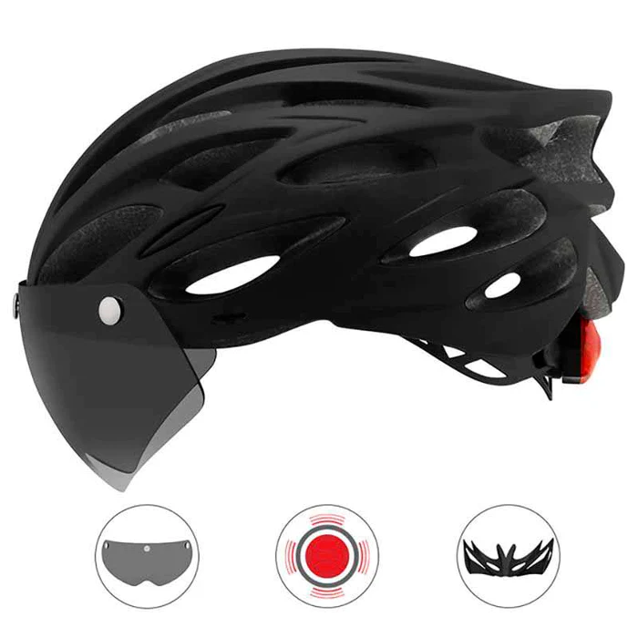 Capacete Ciclismo CAIRBULL com LED e Viseira