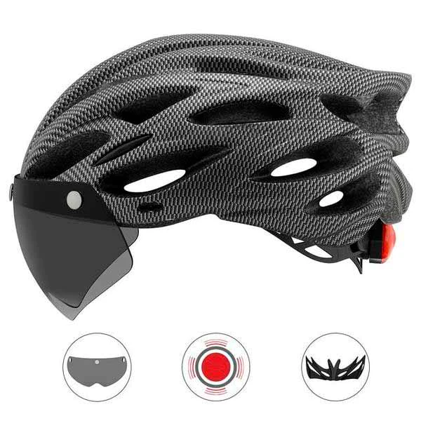 Capacete Ciclismo CAIRBULL com LED e Viseira