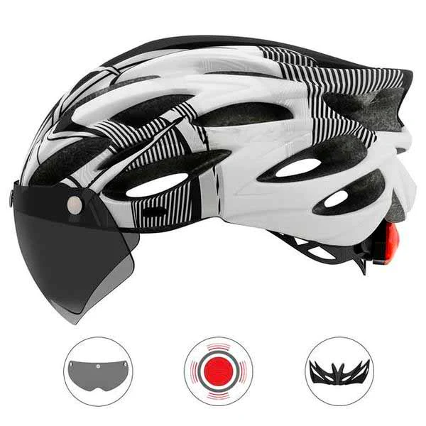 Capacete Ciclismo CAIRBULL com LED e Viseira